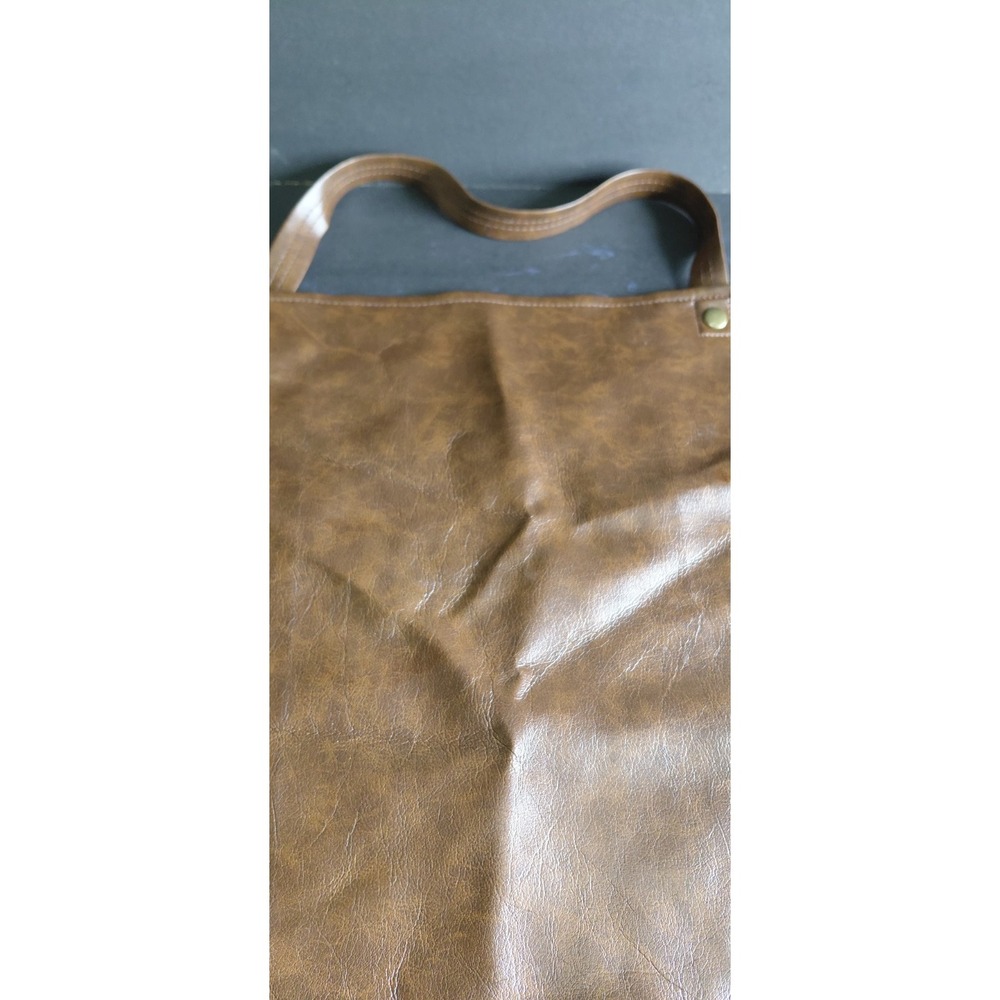 Men One Size heavy-duty marbled brown leather utility apron adjustable Straps - Picture 6 of 16